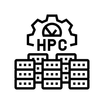 high performance computing line icon vector. high performance computing sign. isolated contour symbol black illustration