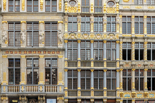 Brussels, Belgium Europe City Center area, Grand Place - the most important landmark in Brussels with gilded buidlings rom the 17th century. UNESCO