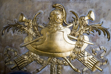 Lisbon, Portugal. Europe. Brass crown emblem. 