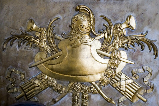 Lisbon, Portugal. Europe. Brass crown emblem. 