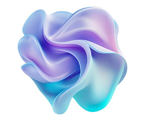 Soft flowing shape - 3D rendered PNG on isolated transparent background