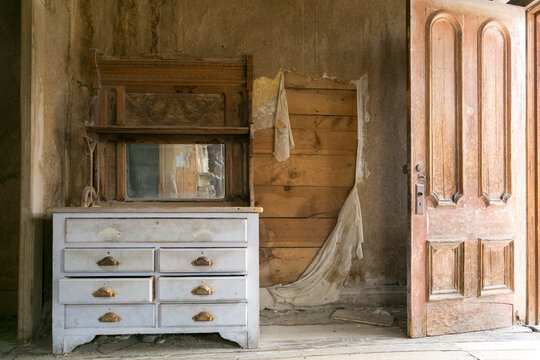 Bodie, California, USA. Old haunted gold rush ghost town.Abandoned home.