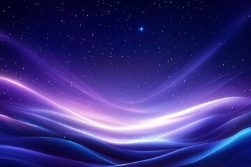 Celestial waves of light dance in a cosmic landscape night sky digital art serene view
