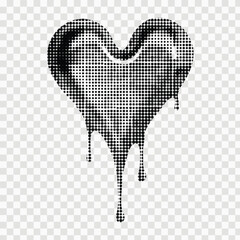  photocopy heart print set, halftone vector y2k retro futuristic love shapes, cosmic grain halftone kit. Dot texture space sticker, February Valentine stamps,