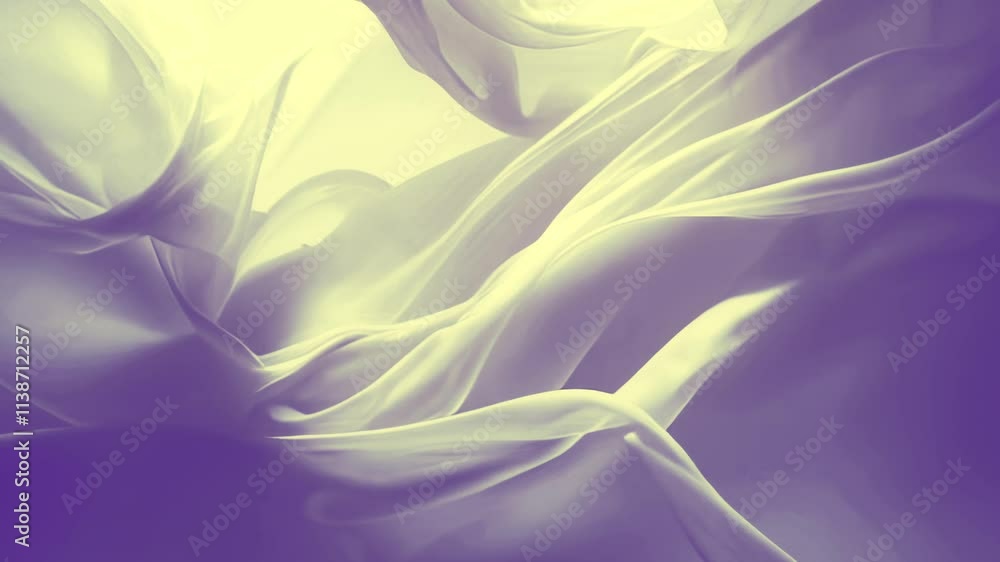 Poster Animation of light translucent fabric with graceful intersecting lines that create the illusion of weightlessness. Light accents add dynamism and emphasize the minimalist style