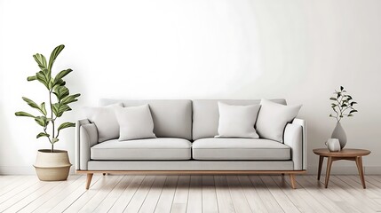 Beautiful Modern Living room Interior with furniture's ,mockup frame , posters, wall -3d Rendering