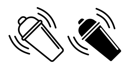 Bar shaker Icons set in solid and thin line style