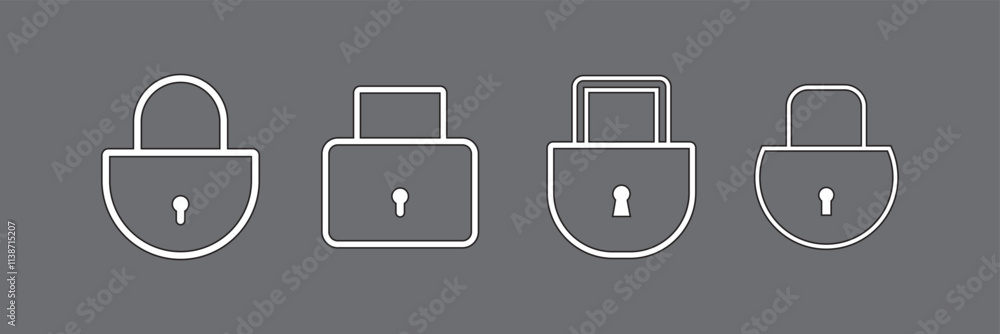 Poster lock icons set. padlock symbol collection. security symbol. lock open and lock closed icon - stock v