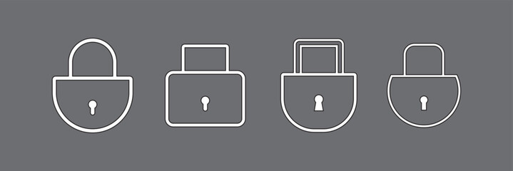 Lock icons set. Padlock symbol collection. Security symbol. Lock open and lock closed icon - stock vector.