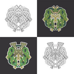 Monogram in the Celtic style. The abstract logo.