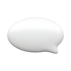 White 3d blank speech bubble oval shape vector isolated