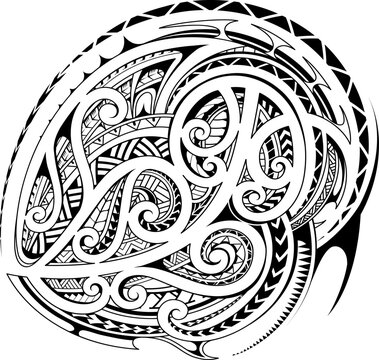 Polynesian style tattoo design for chest and shoulder area
