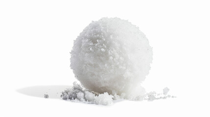 white snow ball isolated on white