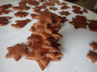 traditional christmass gingerbreads in various shapes