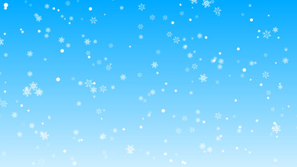 christmas blue winter snowfall background with snowflakes falling, christmas and new year holiday social media design element	