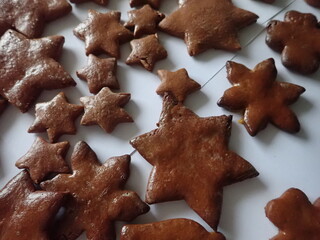traditional christmass gingerbreads in various shapes
