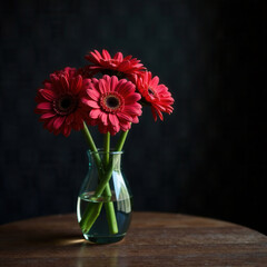 flower, vase, bouquet, flowers, nature, plant, bloom, blossom, beauty, floral, decoration, petal, flora, beautiful, glass, green, frame, gerbera, table, interior