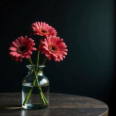 flower, vase, bouquet, flowers, nature, plant, bloom, blossom, beauty, floral, decoration, petal, flora, beautiful, glass, green, frame, gerbera, table, interior