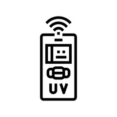 uv detector wearable line icon vector. uv detector wearable sign. isolated contour symbol black illustration
