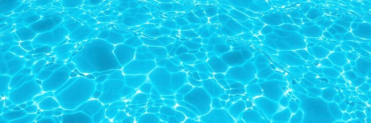 Obraz premium Blue water wave texture with ripples and highlights, aqua, blue