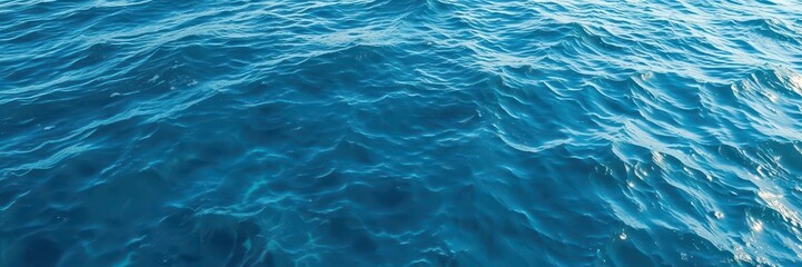 Obraz premium Blue water wave texture with gentle ripples and reflections, caustics, wave