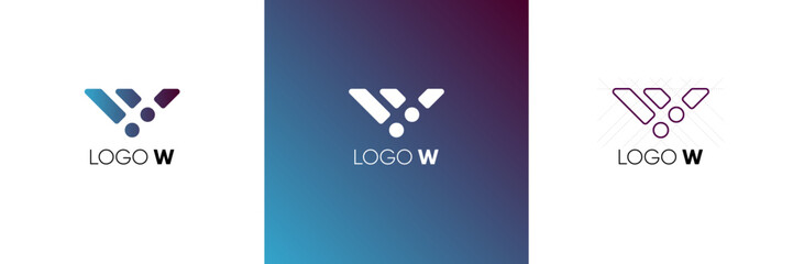 logo letter w geometric triangle. modern scheme w company logotype.