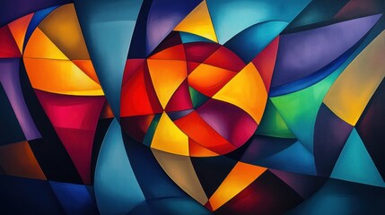 Fototapeta premium Abstract colorful geometric painting.