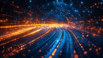 Fototapeta premium Stunning cosmic display of a swirling galaxy in deep space during the night