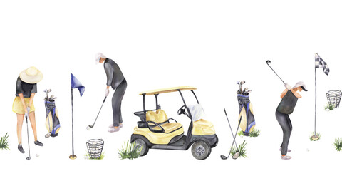 A golf theme seamless border