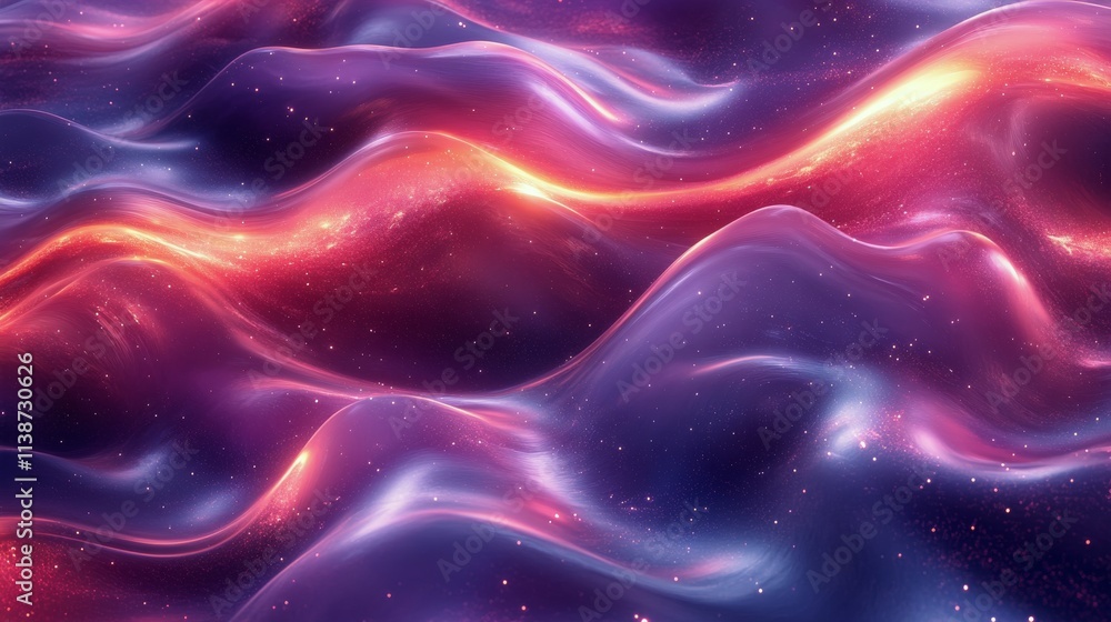 Aufkleber waves of glowing orange light creating mesmerizing patterns in a surreal landscape