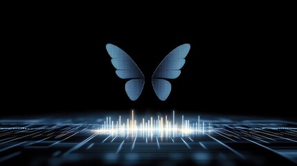 A vibrant green stock market chart features candlestick and bar graphs on a dark background, ideal for woven tapestry design