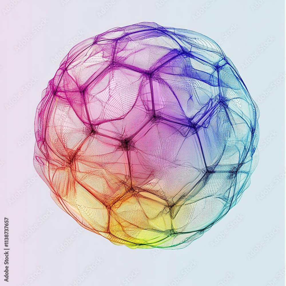Poster dynamic abstract sphere visualization digital art 3d render vibrant colors artistic environment conc