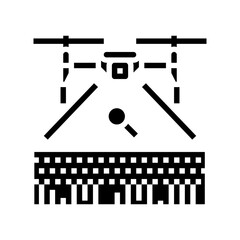 drone for crop monitoring glyph icon vector. drone for crop monitoring sign. isolated symbol illustration