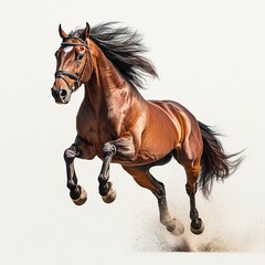 Obraz premium Galloping horse in motion open field animal photography natural environment dynamic perspective