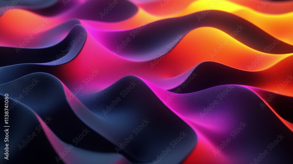Poster colorful abstract waves create a vibrant visual experience with flowing textures