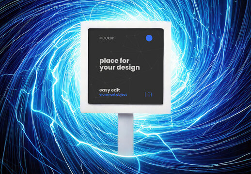 Sign with Magnetic Electric Field Mockup 03