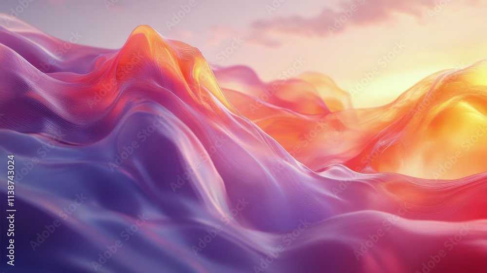 Poster colorful abstract waves create a vibrant visual experience with flowing textures