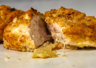 close up photo of some chicken kiev