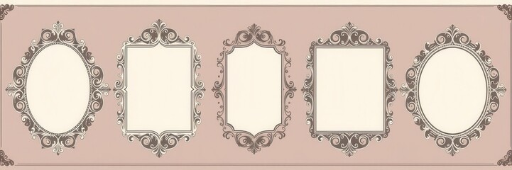 A collection of ornate and elegant vintage frames, perfect for adding a touch of nostalgia to your designs, vintage, filigree, frames