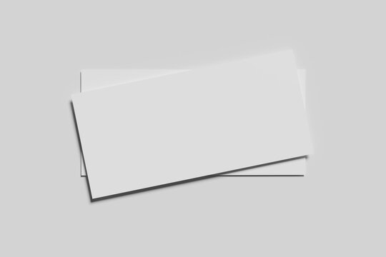 Blank landscape DL flyer mockup - 3D ilustration