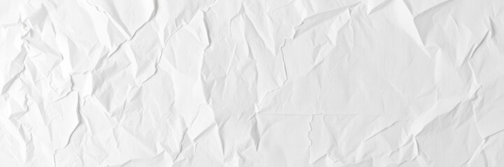 Crumpled white paper texture with wrinkles and folds, sheet, texture