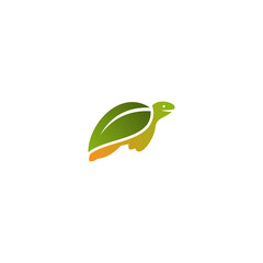 combining turtle and leaves into a design logo concept.