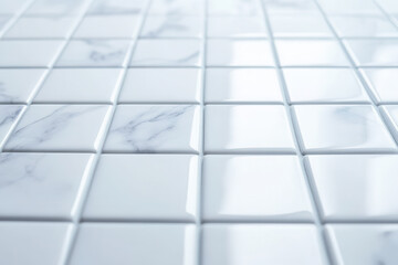 Glossy ceramic tiles with subtle patterns, flat and uniform.