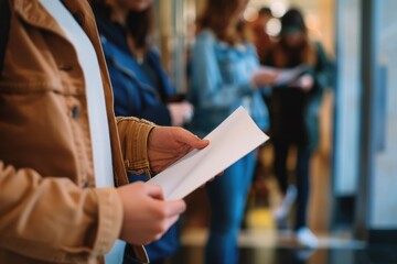 Community Support Group Meeting Flyer in Hands - Inclusive Gathering and Learning Environment