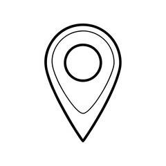 Location Pin Line Art on White Background