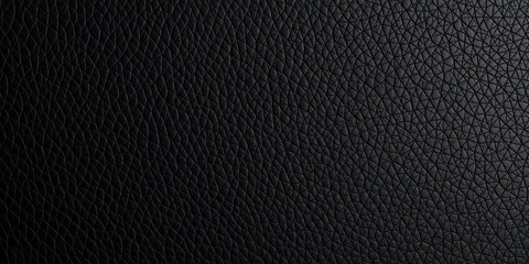 Obraz premium Seamless black leather texture with realistic grain and shine, black, surface, texture