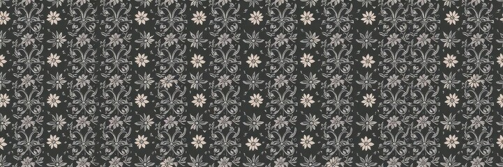 Seamless charcoal small floral elements wallpaper design perfect for backgrounds, textiles, and decor, pattern, decor