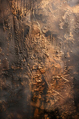 Intricate Bronze Texture Showcasing Patina and Fine Etchings Reflecting Light and Earthy Tones