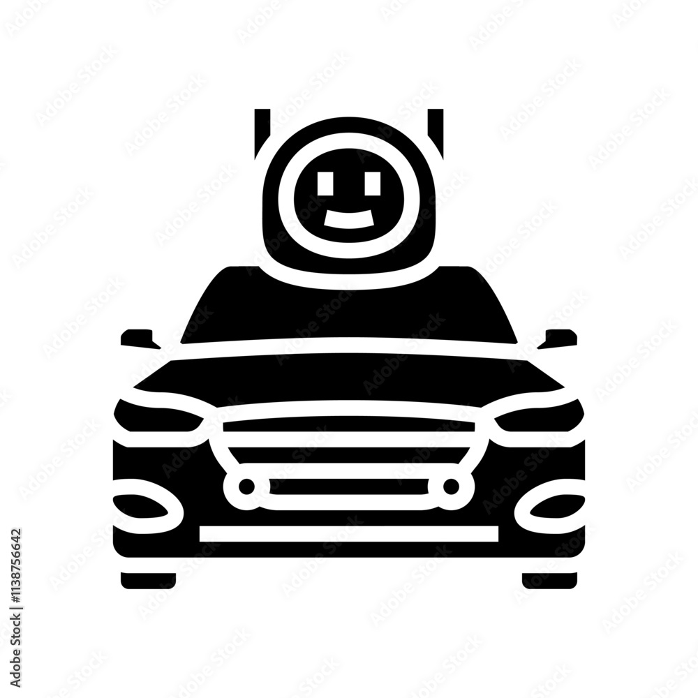 Poster autonomous drone autonomous vehicle glyph icon vector. autonomous drone autonomous vehicle sign. iso