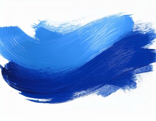 blue paint brush stroke with texture isolated on white